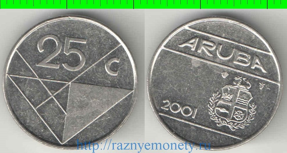 Аруба 25 центов (2001-2002) (Беатрикс, тип III, листок)