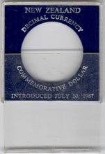 Новая Зеландия - КОРОБКА ОТ МОНЕТЫ 1 доллар 1967 год (Елизавета II)