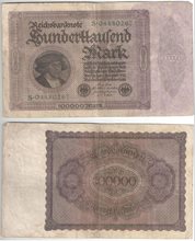 Германия 100000 марок 1923 год (обращение)