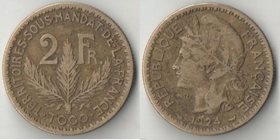 Того Французская 2 франка 1924 год (нечастый тип и номинал)