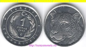 Турция 1 куруш 2022 год - ЯГУАР - кошки