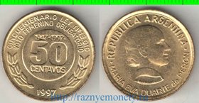 Аргентина 50 сентаво 1997 год (Ева Дуарте Перон)