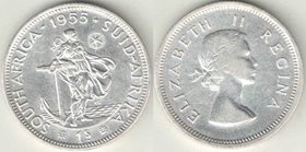 ЮАР 1 шиллинг 1955 год (Елизавета II) (серебро)