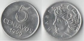 Бразилия 5 сентаво 1969 год (вес 2,7г)