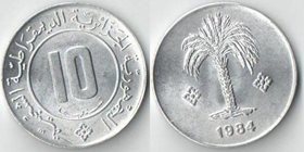 Алжир 10 сантимов 1984 год (нечастый тип, пальма)