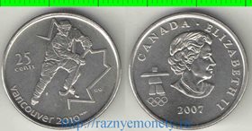Канада 25 центов 2007 год (Елизавета II) (Ванкувер - хоккей)