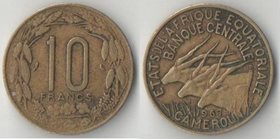 Экваториальная африка (Камерун) 10 франков (1965-1973) (тип III) (алюминий-никель-бронза)