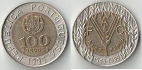 Португалия 100 эскудо 1995 год ФАО (биметалл)