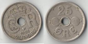 Дания 25 эре 1924 год HCN GJ