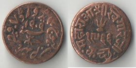 Катч княжество (Индия) 1 трамбийо 1909 (VS1966) год (третья серия)(Khengarji III)