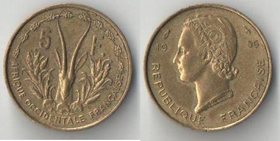 Западная африка Французская 5 франков 1956 год
