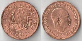 Сьерра-Леоне 1 цент 1964 год