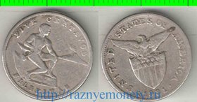 Филиппины (США) 5 сентаво (1930-1935) (тип II, диаметр 19 мм) (медно-никель)