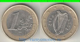 Ирландия 1 евро (2002-2006) (тип I) (биметалл)