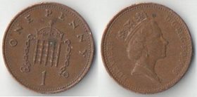 Великобритания 1 пенни (1985-1992) (бронза)