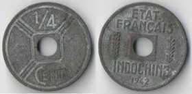 Индокитай Французский 1/4 цента 1942 год (цинк)