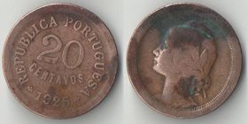 Португалия 20 сентаво 1925 год (бронза) (нечастый тип и номинал)