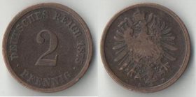 Германия (Империя) 2 пфеннига 1875 год D