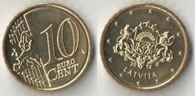 Латвия 10 евроцентов 2014 год