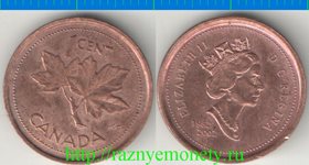 Канада 1 цент 2002 год (Елизавета II, коронация 50 лет) (год-тип)