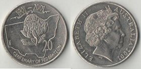 Австралия 20 центов 2001 год (Елизавета II) (Столетие Федерации - Новый Южный Уэльс)