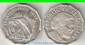 Сейшельские острова 10 центов 1976 год (Независимость) (год-тип) (нечастый тип и редкий номинал)