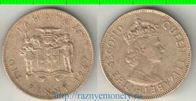 Ямайка 1 пенни (1966-1967) (Елизавета II)  (нечастый тип)