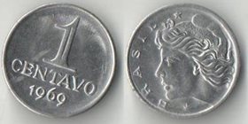 Бразилия 1 сентаво 1969 год (вес 1,75г)