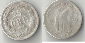 Швеция 25 эре 1876 год (Оскар II) (серебро)