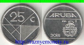 Аруба 25 центов 2018 год (Виллем, тип II)