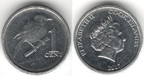 Кука острова 1 цент 2017 год (Елизавета II)