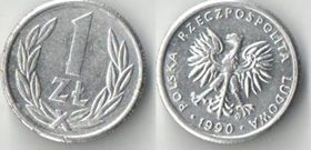 Польша 1 злотый (1989-1990) (малая) (нечастый тип и номинал)