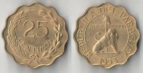 Парагвай 25 сентимов 1953 год