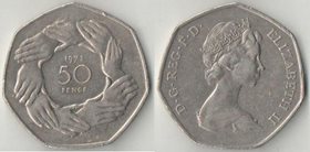 Великобритания 50 пенсов 1973 год (Елизавета II) (Вход Великобритании в E.E.C)