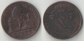 Бельгия 2 сантима 1864 год (Belges) (Леопольд I)
