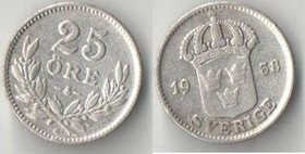 Швеция 25 эре (1938-1940) (серебро)