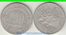 Чад 100 франков 1972 год (тип I) (редкость)