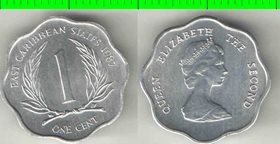 Восточные Карибские Штаты 1 цент (1981-2000) (тип I) (Елизавета II)