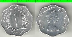 Восточные Карибские Штаты 1 цент (1981-2000) (тип I) (Елизавета II)