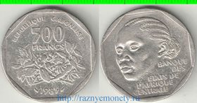 Габон 500 франков 1985 год (редкий тип и номинал)