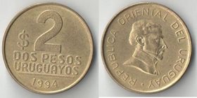 Уругвай 2 песо 1994 год (тип I, год-тип)