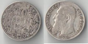 Бельгия 50 сантимов 1909 год (Леопольд II) (серебро)