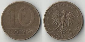 Польша 10 злотых 1989 год (латунь)