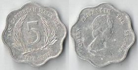 Восточные Карибские Штаты 5 центов (1981-2000) (тип I) (Елизавета II)