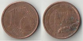 Испания 1 евроцент 1999 год (коррозия)