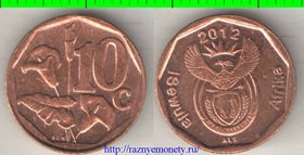ЮАР 10 центов 2012 год (год-тип) (iSewula Afrika)