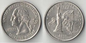 США 1/4 доллара 2001 год (Нью-Йорк)