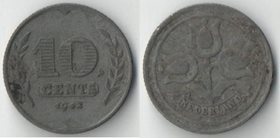 Нидерланды 10 центов 1942 год (цинк)