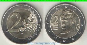 Австрия 2 евро 2014 год (биметалл)