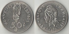 Новые Гебриды 50 франков 1972 год (год-тип) (нечастый номинал)